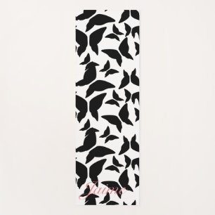 Butterflies Black Pattern Yoga Mat