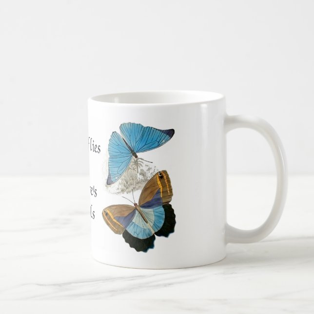 Butterflies - Blue Coffee Mug (Right)