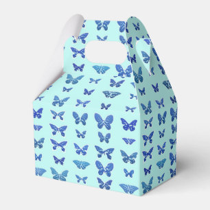 Butterflies, blue, turquoise background favor boxes