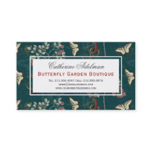 Butterflies Botanical Vintage Dark Green Elegant