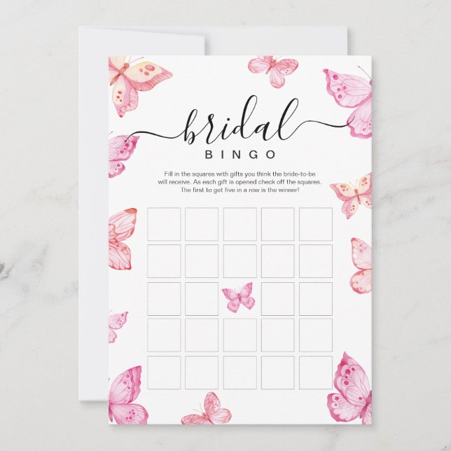 Butterflies Bridal bingo Shower Invitation (Front)