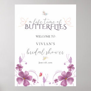 Butterflies Bridal Shower Digital Welcome Poster