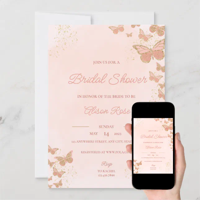Butterflies Bridal Shower Invitation Zazzle