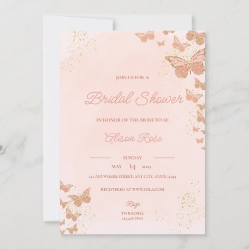 Butterflies Bridal Shower Invitation