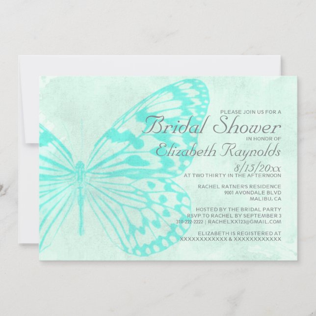 Butterflies Bridal Shower Invitations (Front)