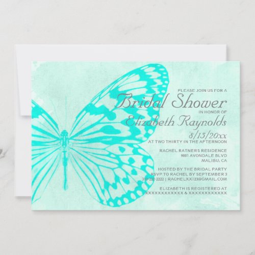 Butterflies Bridal Shower Invitations