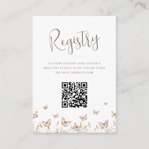 Butterflies Bridal Shower QR Code Registry Enclosure Card