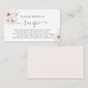 Butterflies Bridal Shower Recipe Card Request