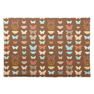 Butterflies, brown, turquoise and coral placemat
