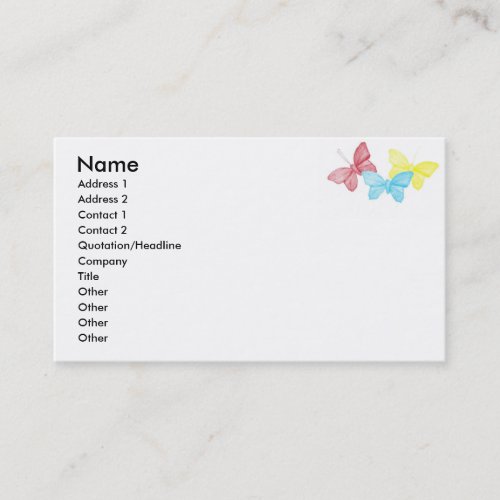 Butterflies Business Card Templates
