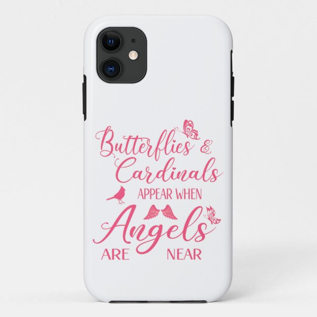 Butterflies & Cardinals Appear When Angel Are Near Case-Mate iPhone Case (Back)