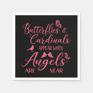 Butterflies & Cardinals Appear When Angel Are Near Napkins