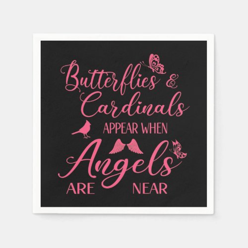 Butterflies  Cardinals Appear When Angel Are Near Napkins