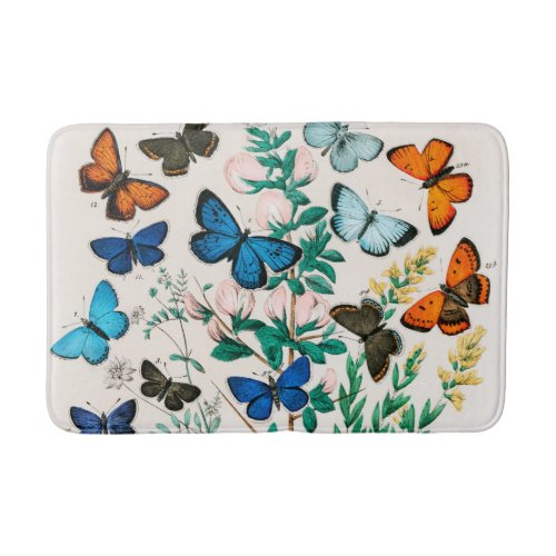 Butterflies Caterpillars by William Forsell Kirby Bath Mat