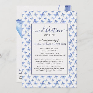 Butterflies Celebration of Life Memorial Invitation