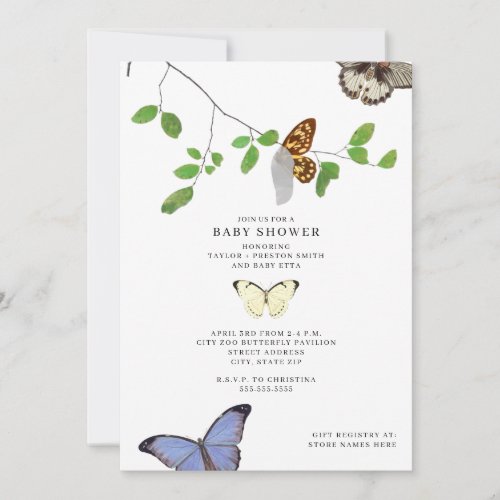 Butterflies Chrysalis Baby Shower Invitation