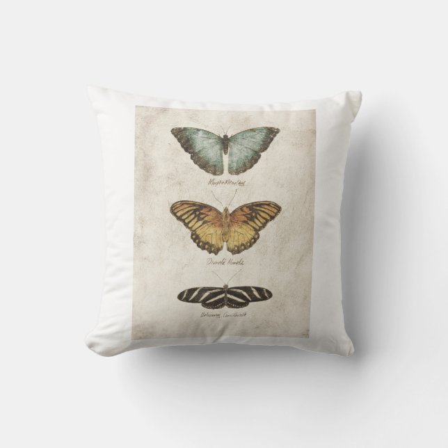 Butterflies collection throw pillow (Front)