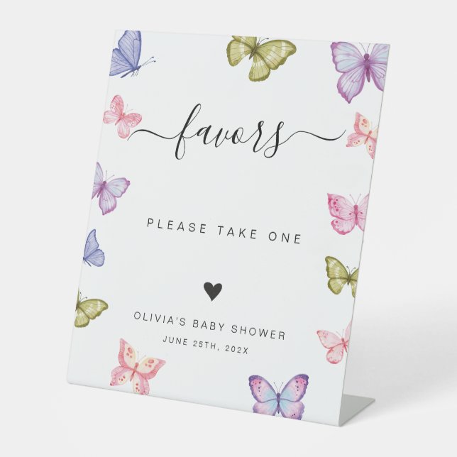 Butterflies colorful favors Sign (Front)
