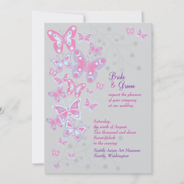 Butterflies (Cool Chic) Invitation (Front)