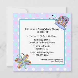 Butterflies Couple's Baby Shower Invitation