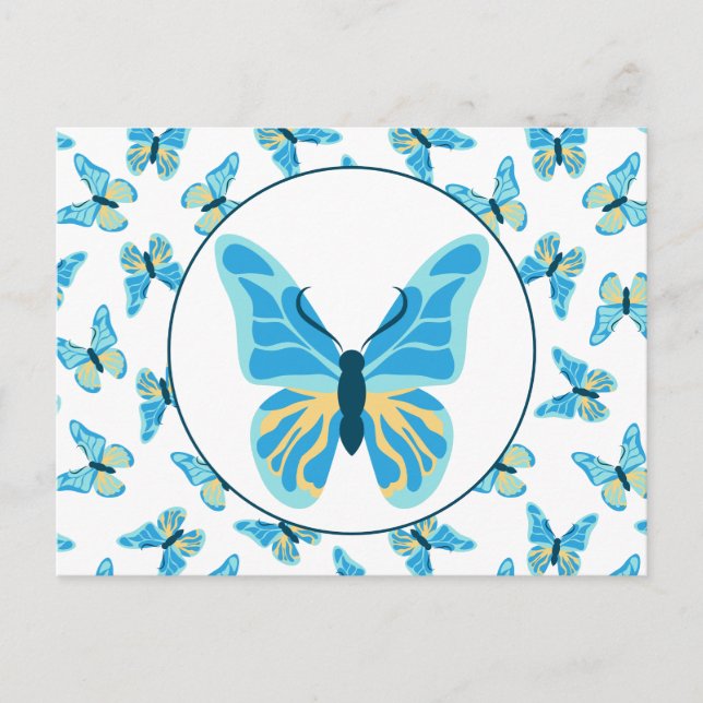 Butterflies Custom Colors Graphic Postcard (Front)