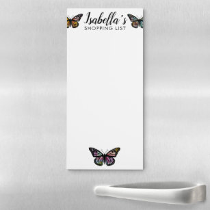 Butterflies CUSTOM Meal Plan Grocery Shopping List Magnetic Notepad