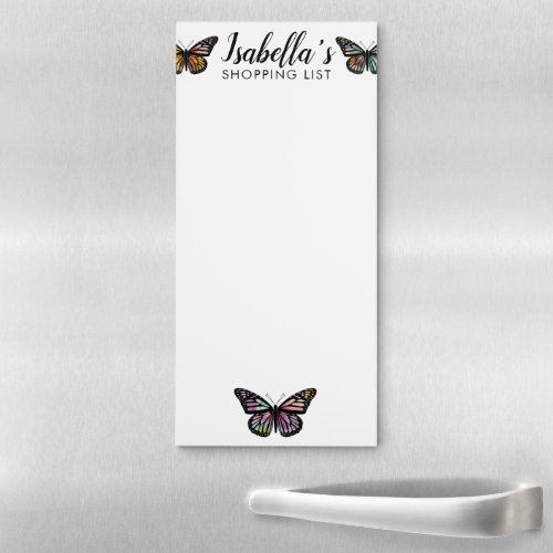 Butterflies CUSTOM Meal Plan Grocery Shopping List Magnetic Notepad