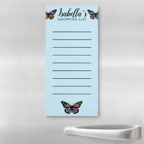 Butterflies CUSTOM Meal Plan Grocery Shopping List Magnetic Notepad