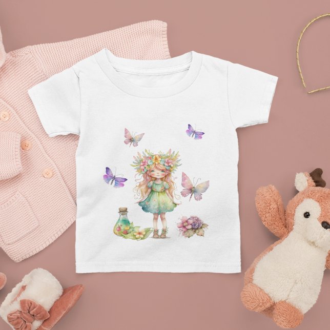 Butterflies cute fairy and flowers  baby T-Shirt (Creator Uploaded)