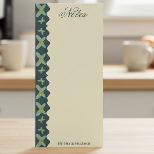 Butterflies Dark And Light Green On Ivory Magnetic Notepad