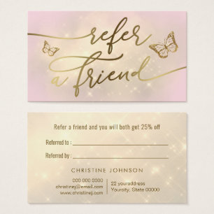 butterflies design referral card
