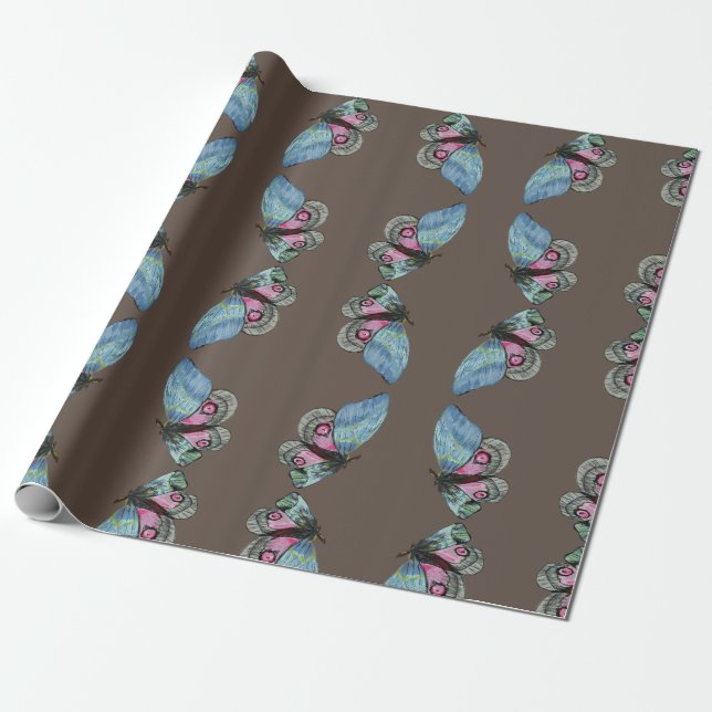 Butterflies Digital Art Wrapping Paper (Unrolled)