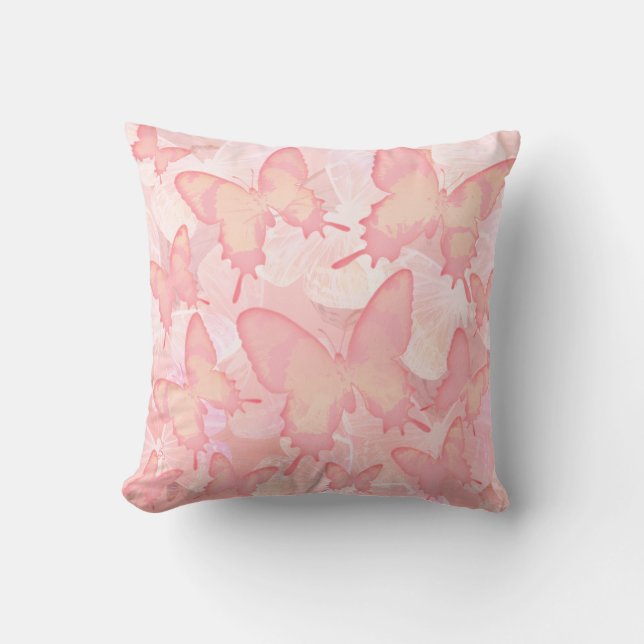 Butterflies Do It - Pink Throw Pillow (Front)