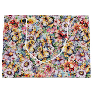 Butterflies, Dragonflies, Ladybugs, and Bees Large Gift Bag