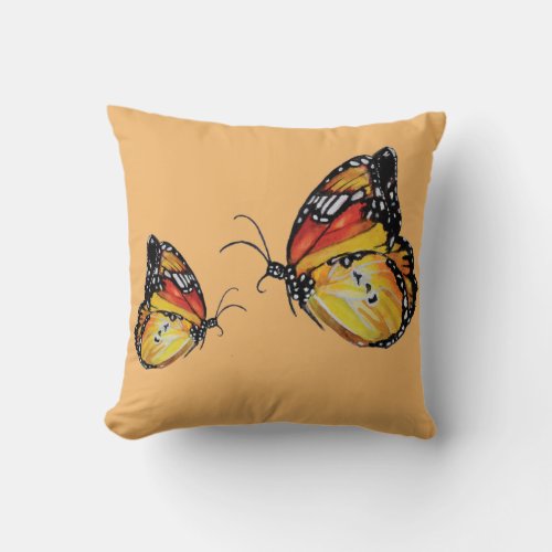 Butterflies Drawing Throw Cushion