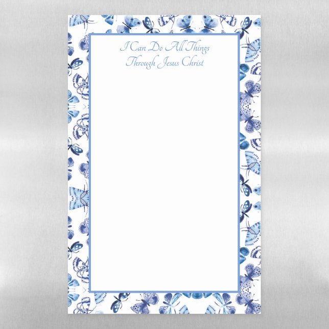 Butterflies Dry Erase Sheet I Can Do All Things... (Vertical)