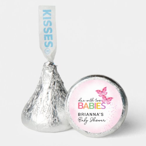 Butterflies Due with Two Twin Girls Baby Shower Hersheys Kisses