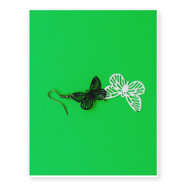 Butterflies earring temporary tattoos (Front)