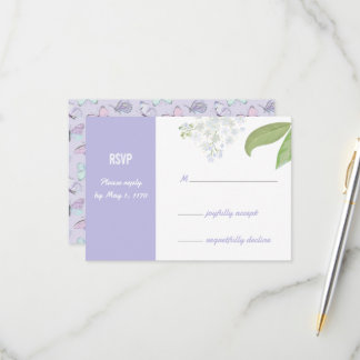 Butterflies & Elderflower Wedding RSVP Card