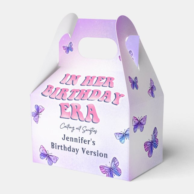 Butterflies Eras Birthday Party Favor Box (Front Side)