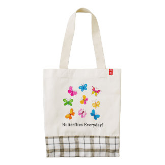 Butterflies everyday zazzle HEART tote bag