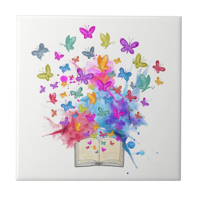 Butterflies explosion ceramic tile (Front)