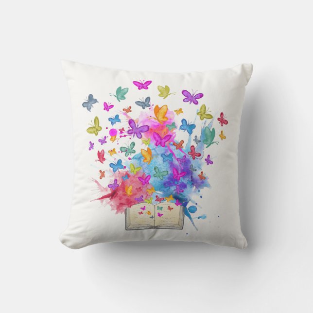 Butterflies explosion throw pillow (Front)