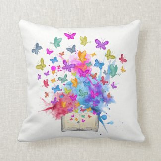Butterflies explosion throw pillow