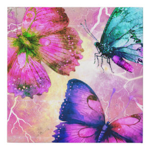 butterflies. faux canvas print