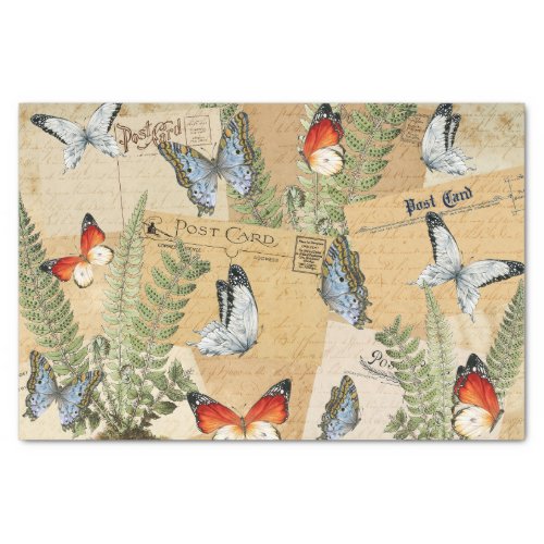 Butterflies  Ferns Tissue Paper