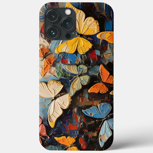 Butterflies Flies Among Vibrant Nature Painting Case-Mate iPhone Case (Back)