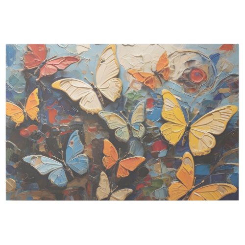 Butterflies Flies Among Vibrant Nature Painting Gallery Wrap