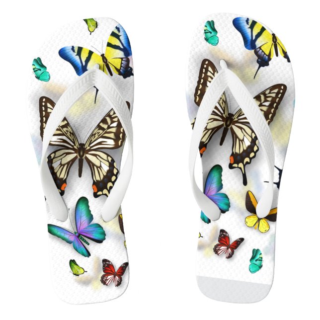 Butterflies Flip Flops (Footbed)