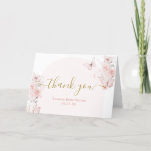 Butterflies Floral Bridal Shower Thank You Card